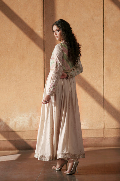 Ethnc | Luxe Boutique | Embroidered Dress (E1006/104/002)-Brand:Ethnc-Type:Boutique-Off White - House of Maryam- Buy in UK, USA