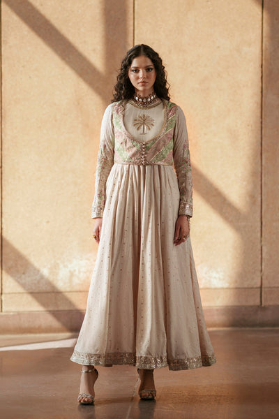 Ethnc | Luxe Boutique | Embroidered Dress (E1006/104/002)-Brand:Ethnc-Type:Boutique-Off White - House of Maryam- Buy in UK, USA