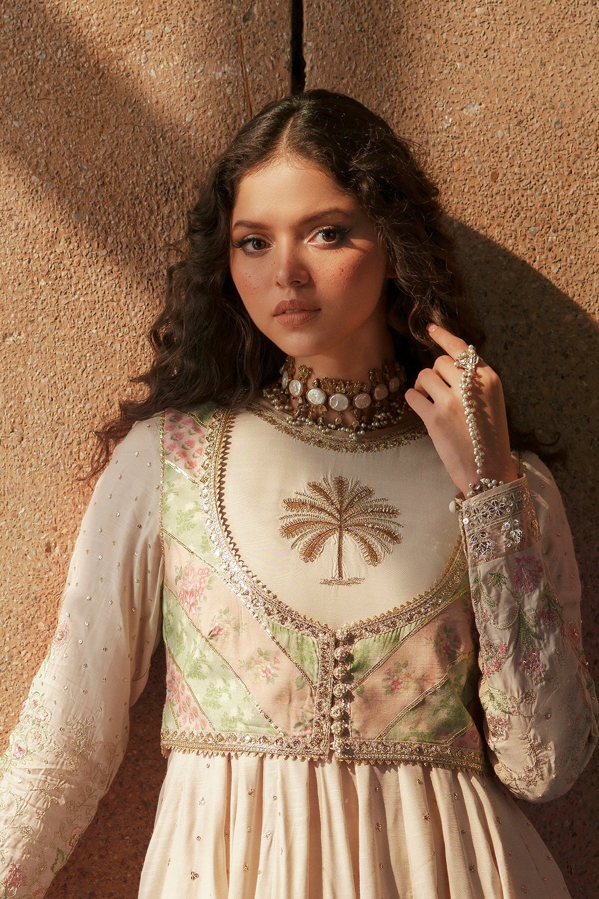 Ethnc | Luxe Boutique | Embroidered Dress (E1006/104/002)-Brand:Ethnc-Type:Boutique-Off White - House of Maryam- Buy in UK, USA