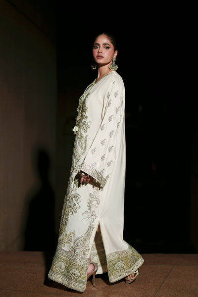 Ethnc | Luxe Boutique | Embroidered Kaftan (E1002/104/005)-Brand:Ethnc-Type:Boutique-Vanilla Ice - House of Maryam- Buy in UK, USA