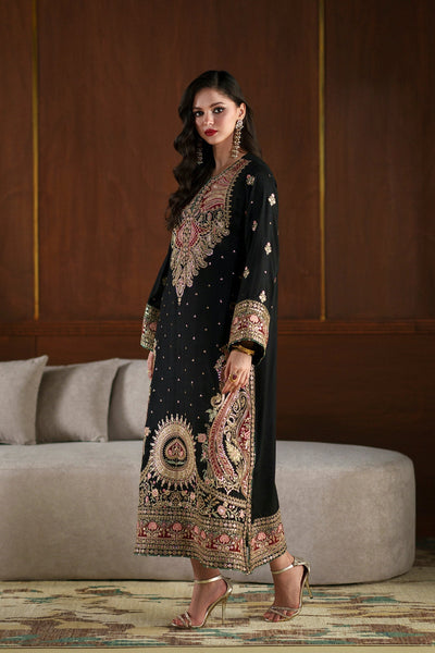 Ethnc | Luxe Boutique | Embroidered Kaftan (E1098/104/902)-Brand:Ethnc-Type:Boutique-Jet Black - House of Maryam- Buy in UK, USA