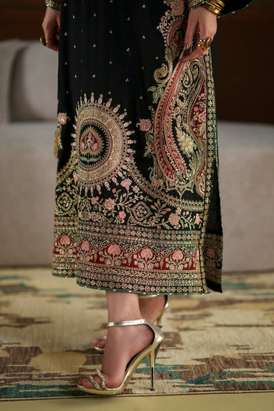 Ethnc | Luxe Boutique | Embroidered Kaftan (E1098/104/902)-Brand:Ethnc-Type:Boutique-Jet Black - House of Maryam- Buy in UK, USA