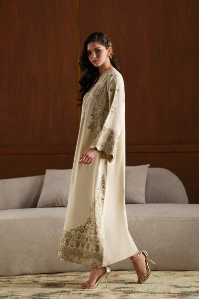 Ethnc | Luxe Boutique | Embroidered Kaftan (E1112/104/006)-Brand:Ethnc-Type:Boutique-Antique White - House of Maryam- Buy in UK, USA