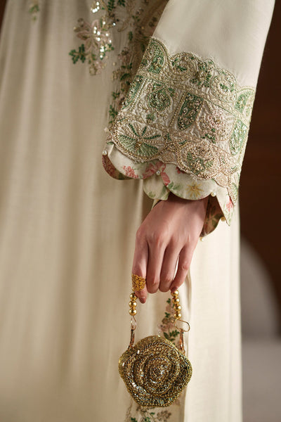 Ethnc | Luxe Boutique | Embroidered Kaftan (E1112/104/006)-Brand:Ethnc-Type:Boutique-Antique White - House of Maryam- Buy in UK, USA