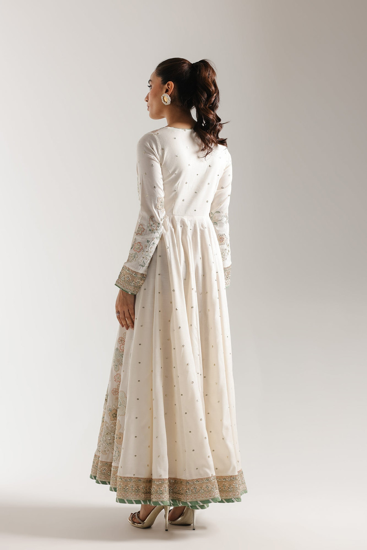 Ethnc | Luxe Boutique | Embroidered Pishwas (E0956/104/003)-Brand:Ethnc-Type:Boutique-Coconut Milk - House of Maryam- Buy in UK, USA