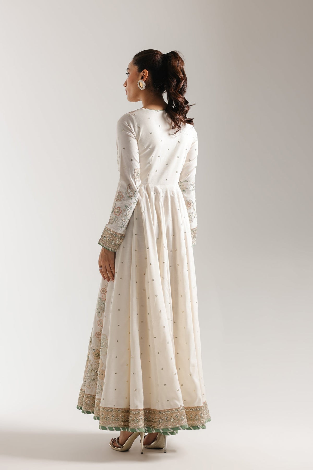 Ethnc | Luxe Boutique | Embroidered Pishwas (E0956/104/003)-Brand:Ethnc-Type:Boutique-Coconut Milk - House of Maryam- Buy in UK, USA