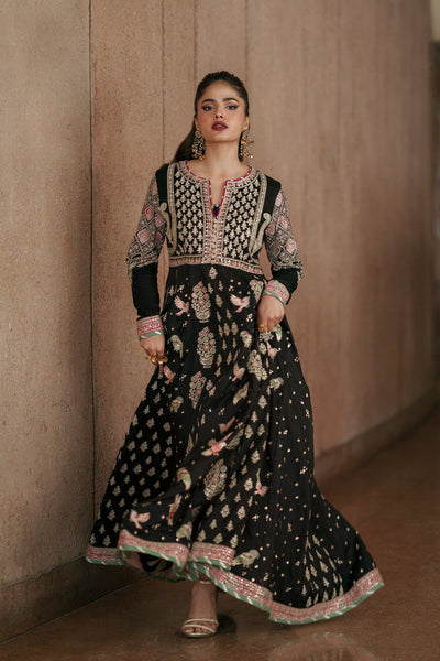 Ethnc | Luxe Boutique | Embroidered Pishwas (E1007/104/902)-Brand:Ethnc-Type:Boutique-Jet Black - House of Maryam- Buy in UK, USA