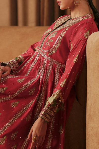 Ethnc | Luxe Boutique | Embroidered Pishwas (E1026/104/313)-Brand:Ethnc-Type:Boutique-Baby Coral - House of Maryam- Buy in UK, USA
