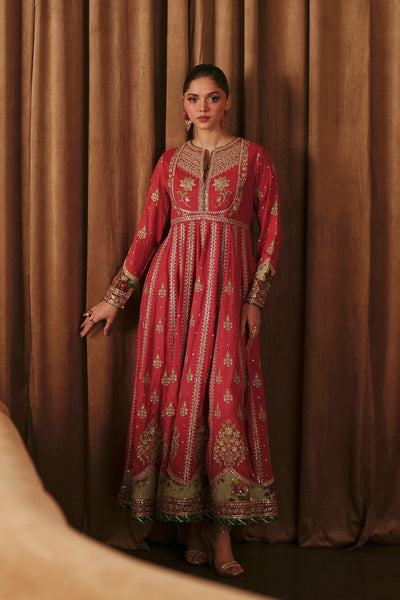 Ethnc | Luxe Boutique | Embroidered Pishwas (E1026/104/313)-Brand:Ethnc-Type:Boutique-Baby Coral - House of Maryam- Buy in UK, USA