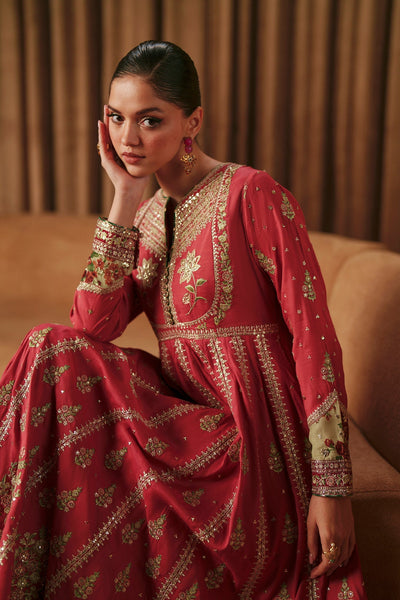 Ethnc | Luxe Boutique | Embroidered Pishwas (E1026/104/313)-Brand:Ethnc-Type:Boutique-Baby Coral - House of Maryam- Buy in UK, USA