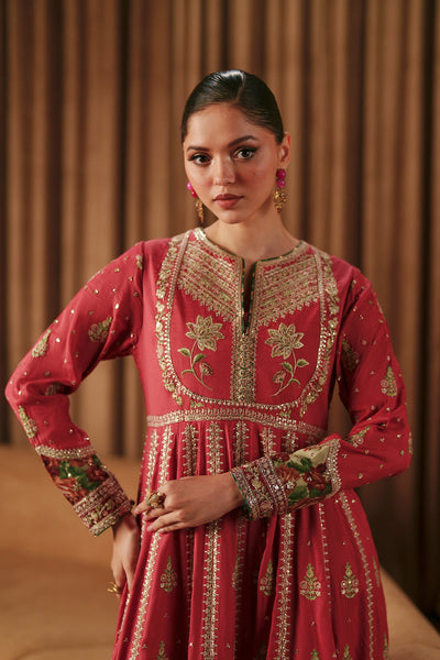 Ethnc | Luxe Boutique | Embroidered Pishwas (E1026/104/313)-Brand:Ethnc-Type:Boutique-Baby Coral - House of Maryam- Buy in UK, USA