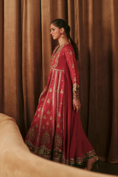 Ethnc | Luxe Boutique | Embroidered Pishwas (E1026/104/313)-Brand:Ethnc-Type:Boutique-Baby Coral - House of Maryam- Buy in UK, USA