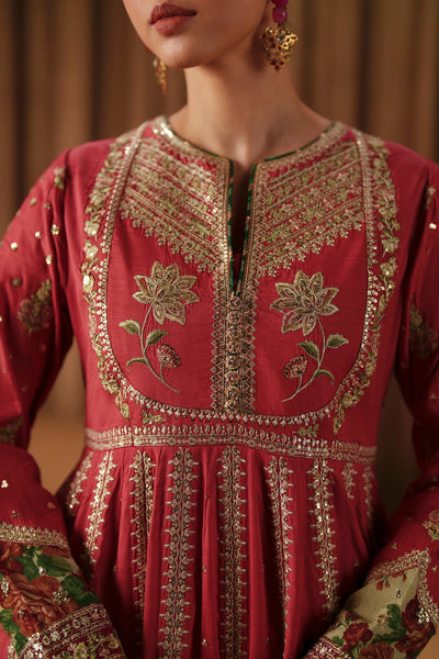 Ethnc | Luxe Boutique | Embroidered Pishwas (E1026/104/313)-Brand:Ethnc-Type:Boutique-Baby Coral - House of Maryam- Buy in UK, USA