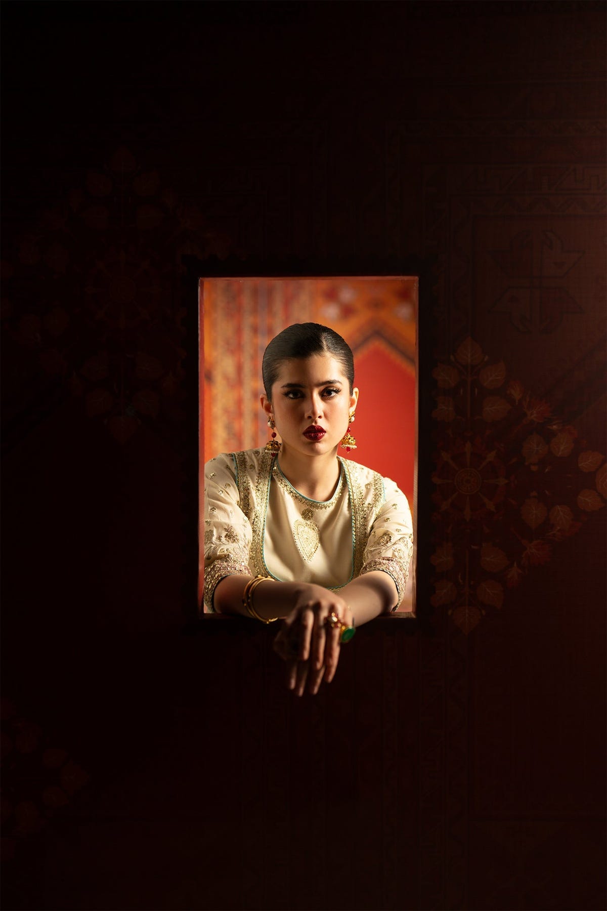 Ethnc | Luxe Boutique | Embroidered Pishwas (E1061/104/004)-Brand:Ethnc-Type:Boutique-Lemon Icing - House of Maryam- Buy in UK, USA