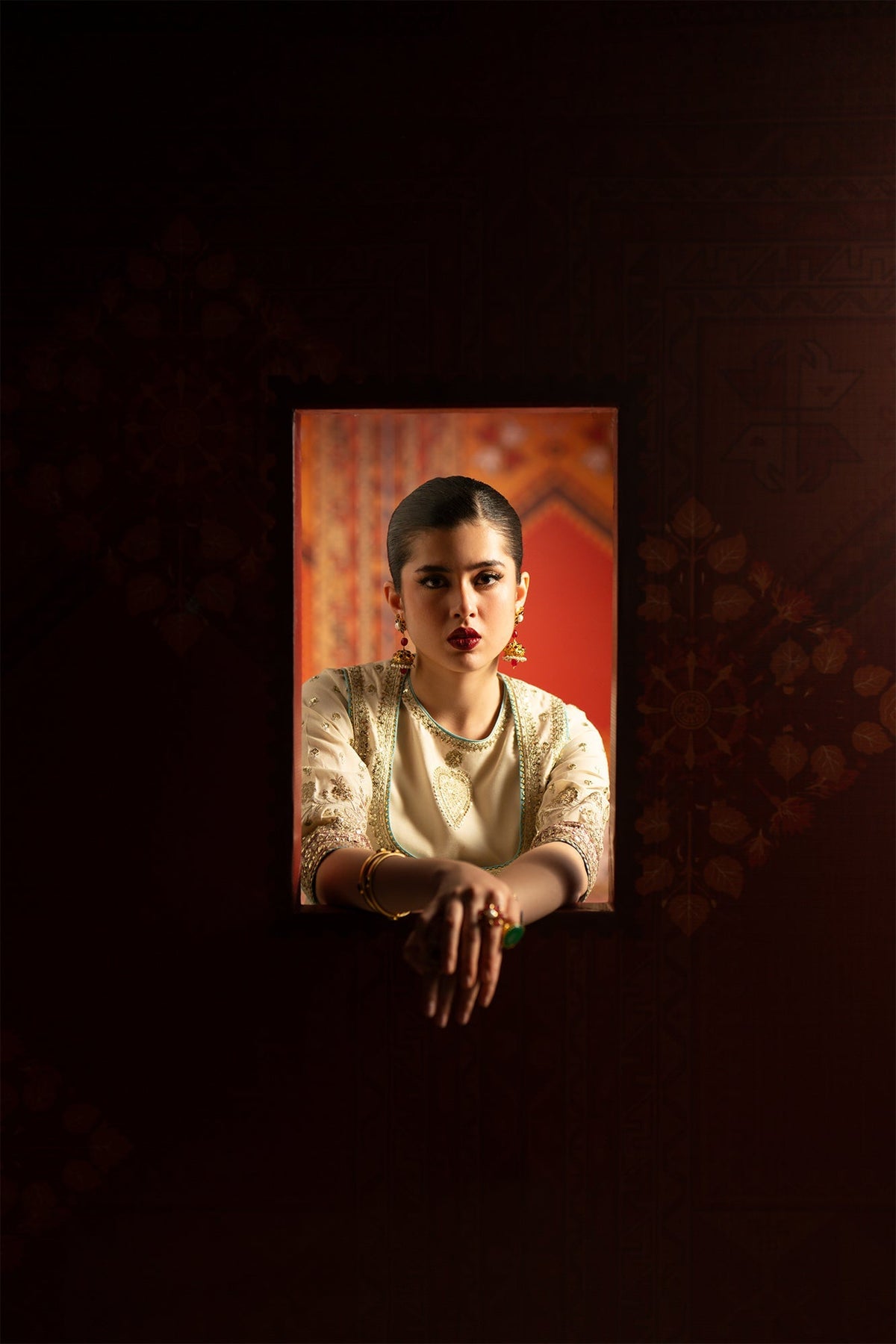Ethnc | Luxe Boutique | Embroidered Pishwas (E1061/104/004)-Brand:Ethnc-Type:Boutique-Lemon Icing - House of Maryam- Buy in UK, USA