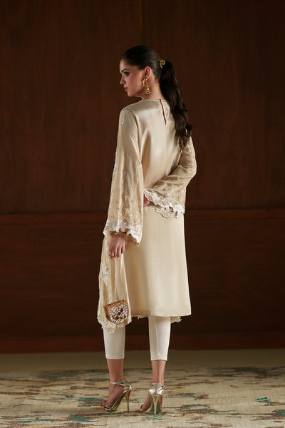 Ethnc | Luxe Boutique | Embroidered Shirt (E1019/104/112)-Brand:Ethnc-Type:Boutique-Yellow Beige - House of Maryam- Buy in UK, USA
