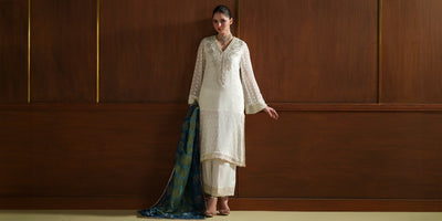 Ethnc | Luxe Boutique | Embroidered Suit (E0785/104/001)-Brand:Ethnc-Type:Boutique-White - House of Maryam- Buy in UK, USA