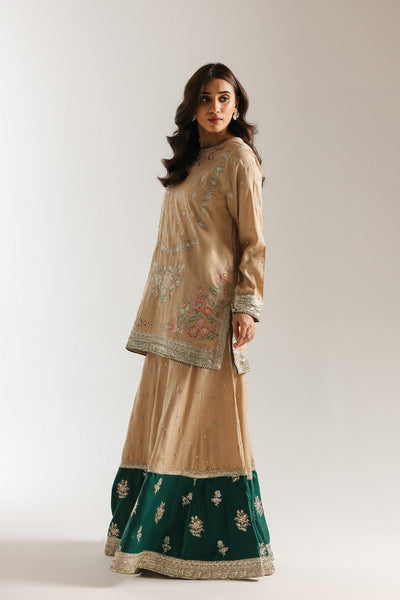 Ethnc | Luxe Boutique | Embroidered Suit (E0926/104/113)-Brand:Ethnc-Type:Boutique-Beige - House of Maryam- Buy in UK, USA