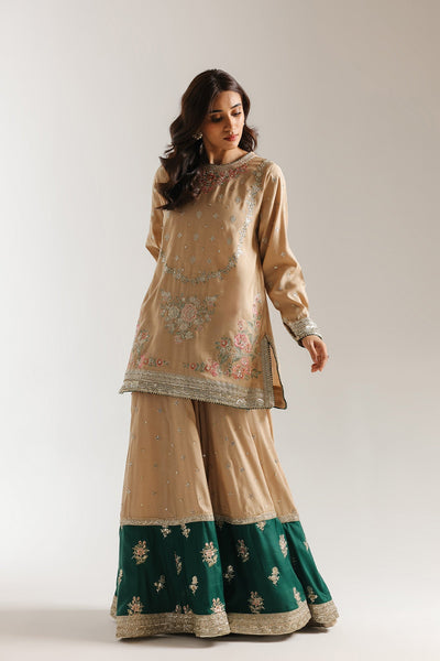 Ethnc | Luxe Boutique | Embroidered Suit (E0926/104/113)-Brand:Ethnc-Type:Boutique-Beige - House of Maryam- Buy in UK, USA