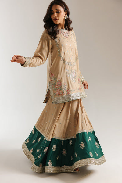Ethnc | Luxe Boutique | Embroidered Suit (E0926/104/113)-Brand:Ethnc-Type:Boutique-Beige - House of Maryam- Buy in UK, USA