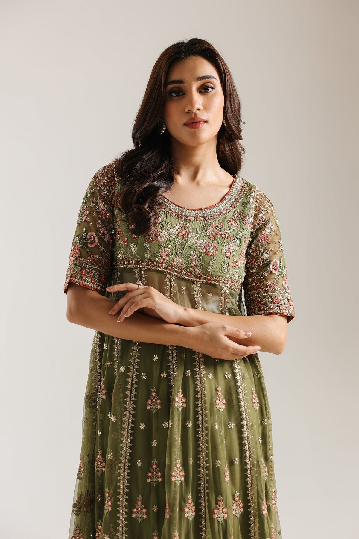 Ethnc | Luxe Boutique | Embroidered Suit (E0927/104/721)-Brand:Ethnc-Type:Boutique-Pastel Green - House of Maryam- Buy in UK, USA