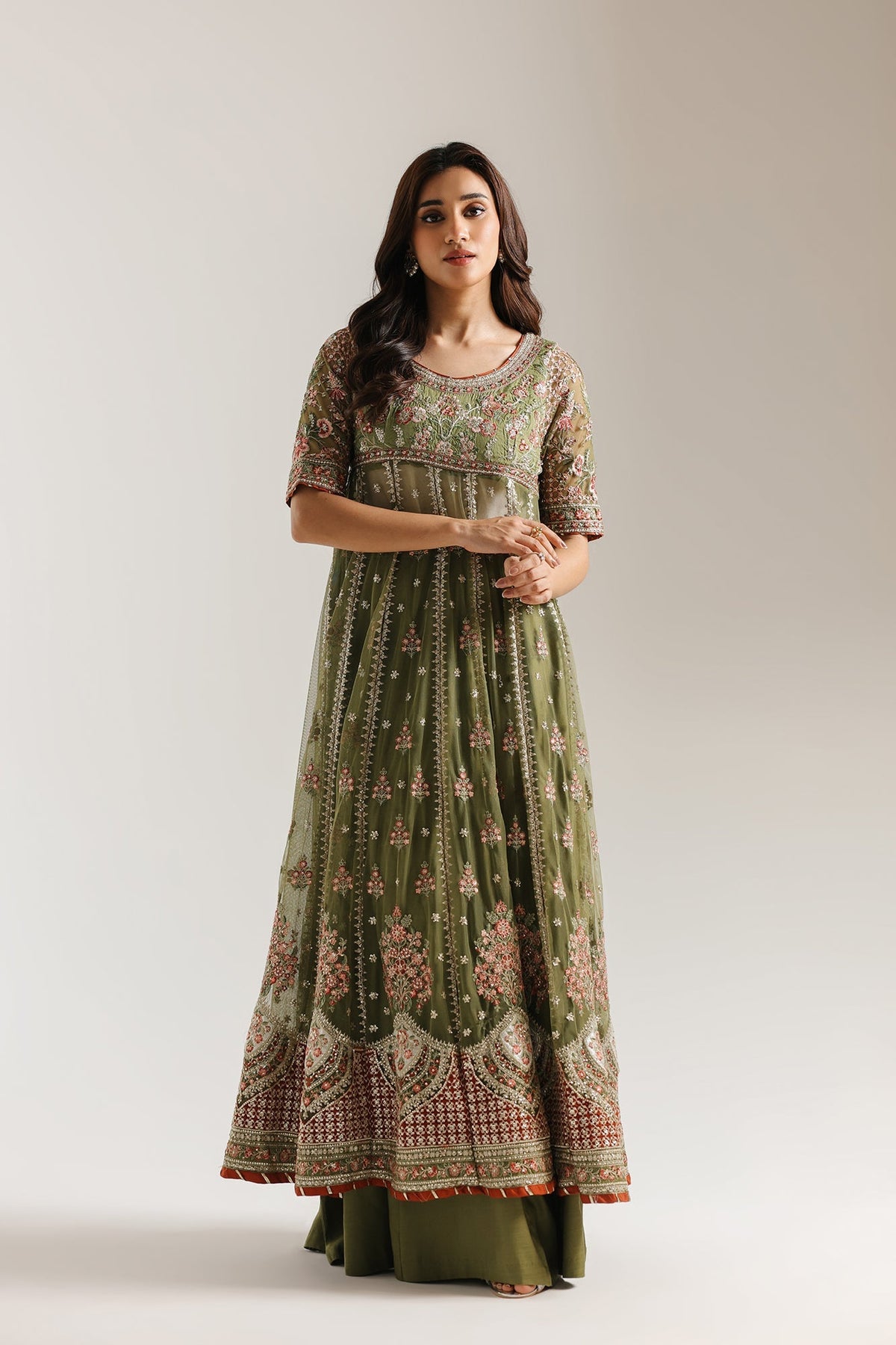 Ethnc | Luxe Boutique | Embroidered Suit (E0927/104/721)-Brand:Ethnc-Type:Boutique-Pastel Green - House of Maryam- Buy in UK, USA