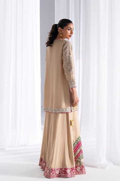 Ethnc | Luxe Boutique | Embroidered Suit (E0933/104/113)-Brand:Ethnc-Type:Boutique-Beige - House of Maryam- Buy in UK, USA