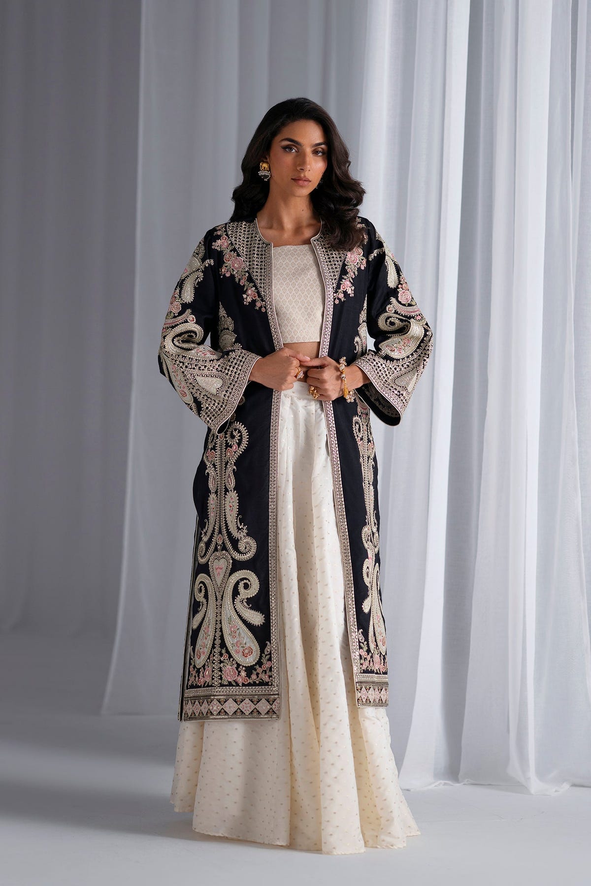 Ethnc | Luxe Boutique | Embroidered Suit (E0943/104/901)-Brand:Ethnc-Type:Boutique-Black - House of Maryam- Buy in UK, USA