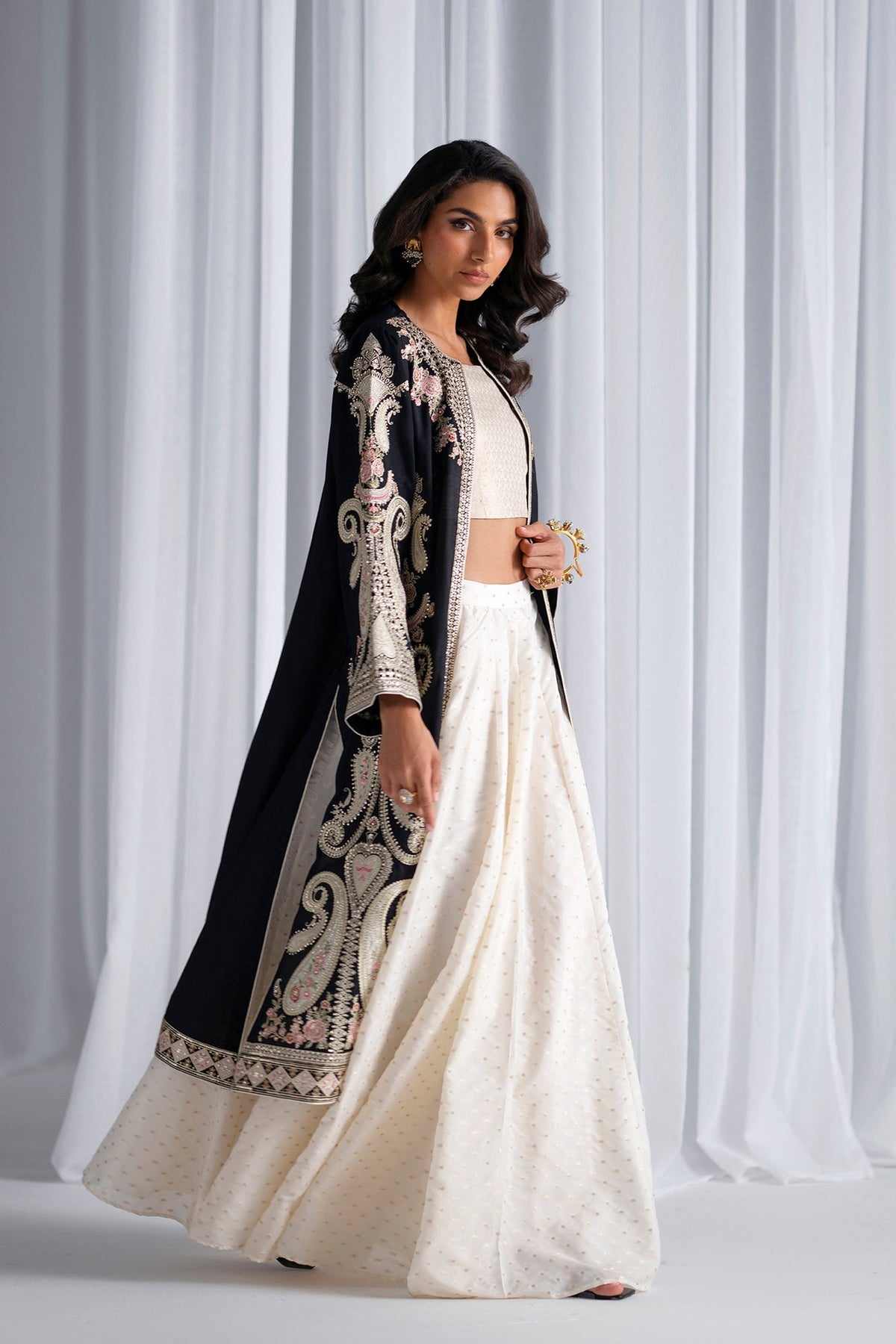 Ethnc | Luxe Boutique | Embroidered Suit (E0943/104/901)-Brand:Ethnc-Type:Boutique-Black - House of Maryam- Buy in UK, USA