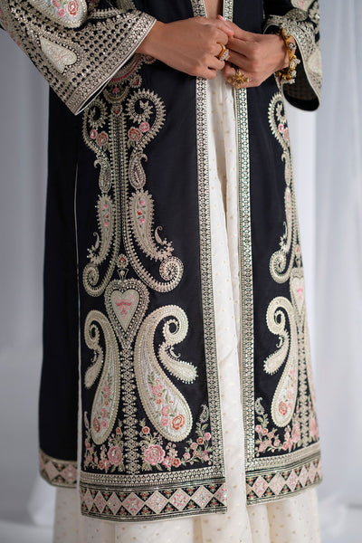 Ethnc | Luxe Boutique | Embroidered Suit (E0943/104/901)-Brand:Ethnc-Type:Boutique-Black - House of Maryam- Buy in UK, USA