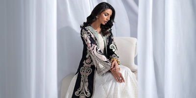 Ethnc | Luxe Boutique | Embroidered Suit (E0943/104/901)-Brand:Ethnc-Type:Boutique-Black - House of Maryam- Buy in UK, USA