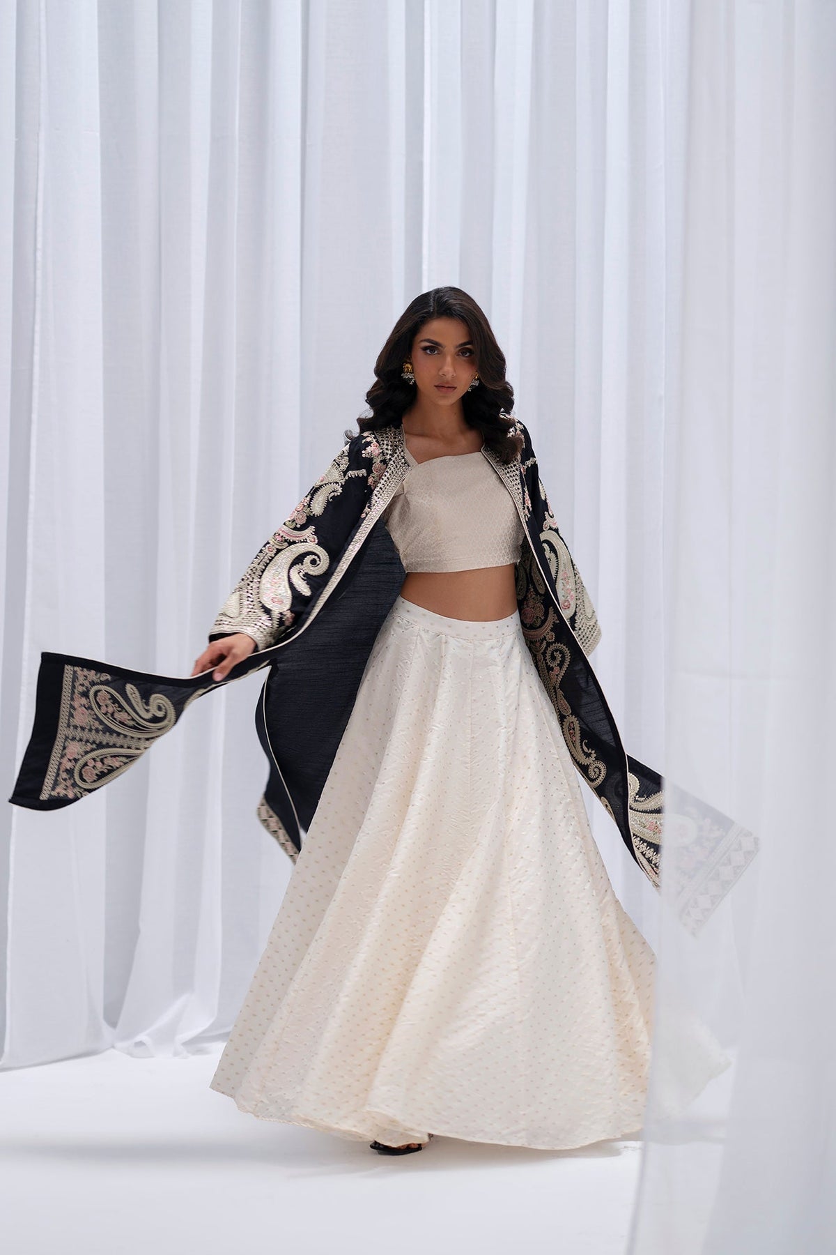 Ethnc | Luxe Boutique | Embroidered Suit (E0943/104/901)-Brand:Ethnc-Type:Boutique-Black - House of Maryam- Buy in UK, USA