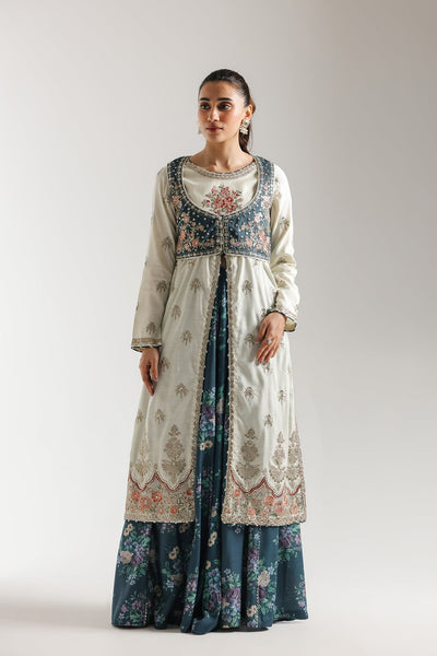 Ethnc | Luxe Boutique | Embroidered Suit (E0953/104/129)-Brand:Ethnc-Type:Boutique-Pale Green - House of Maryam- Buy in UK, USA