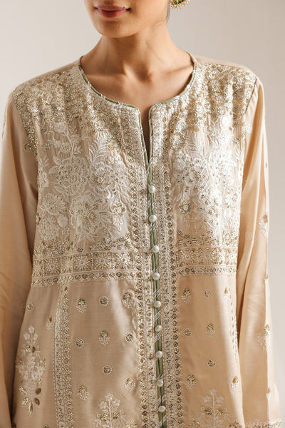 Ethnc | Luxe Boutique | Embroidered Suit (E0961/104/006)-Brand:Ethnc-Type:Boutique-Antique White - House of Maryam- Buy in UK, USA