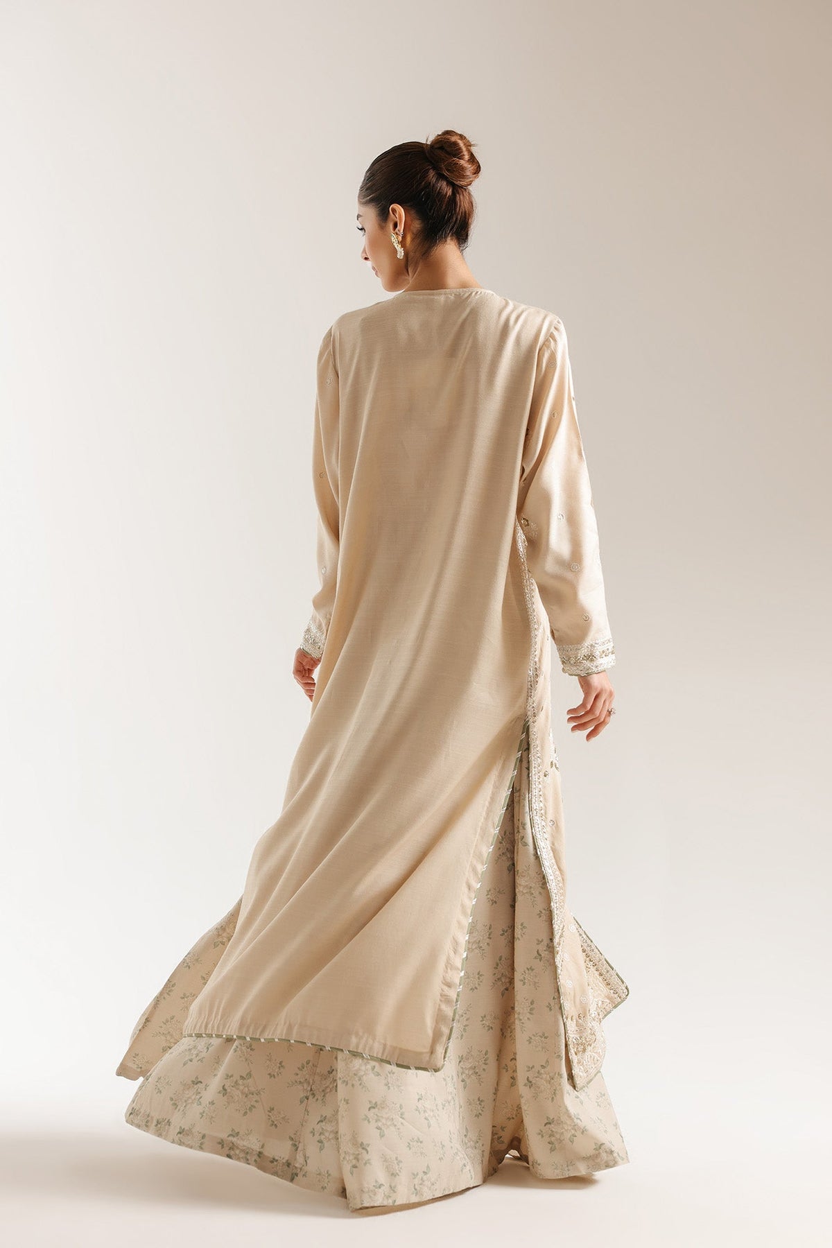 Ethnc | Luxe Boutique | Embroidered Suit (E0961/104/006)-Brand:Ethnc-Type:Boutique-Antique White - House of Maryam- Buy in UK, USA
