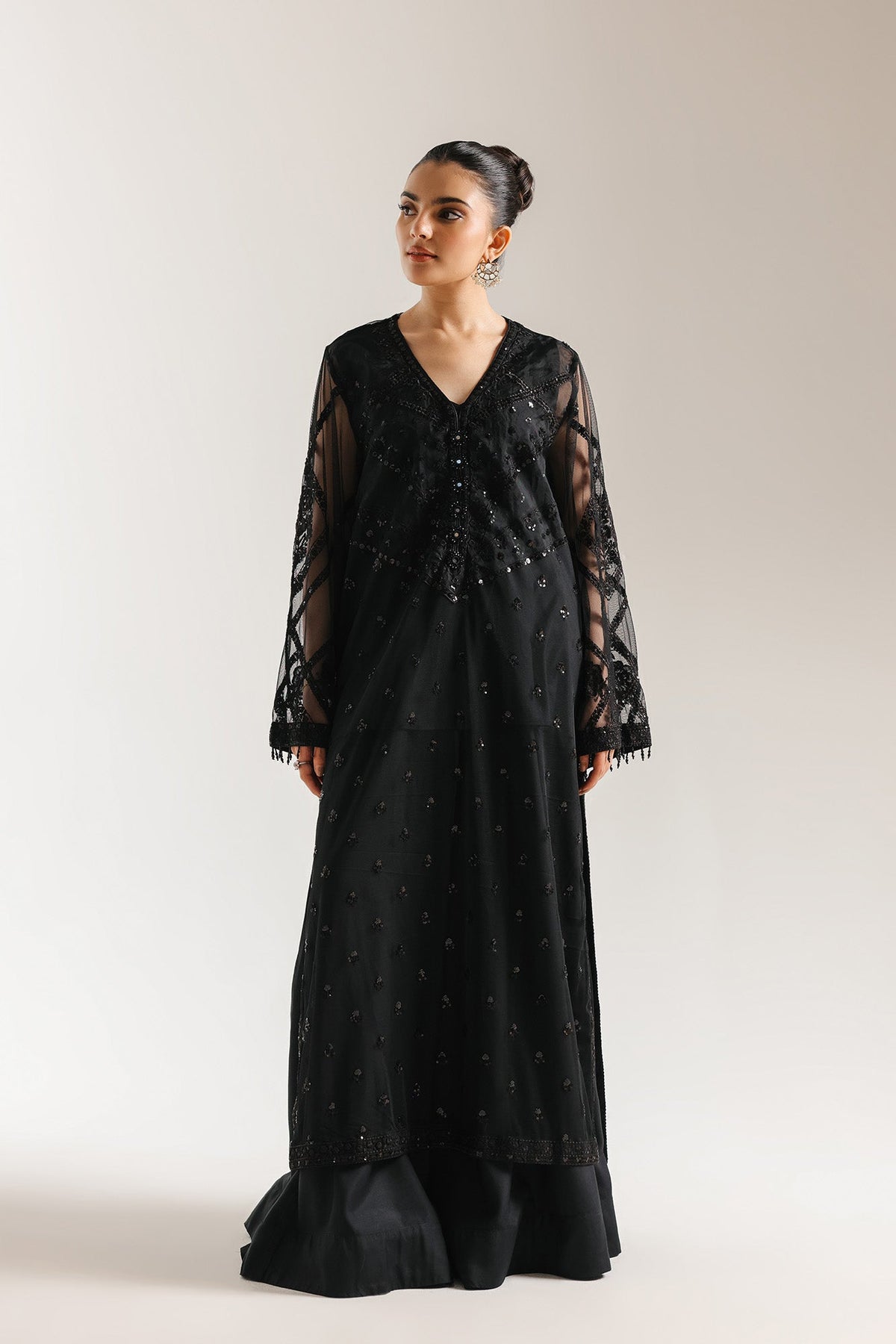 Ethnc | Luxe Boutique | Embroidered Suit (E0973/104/901)-Brand:Ethnc-Type:Boutique-Black - House of Maryam- Buy in UK, USA