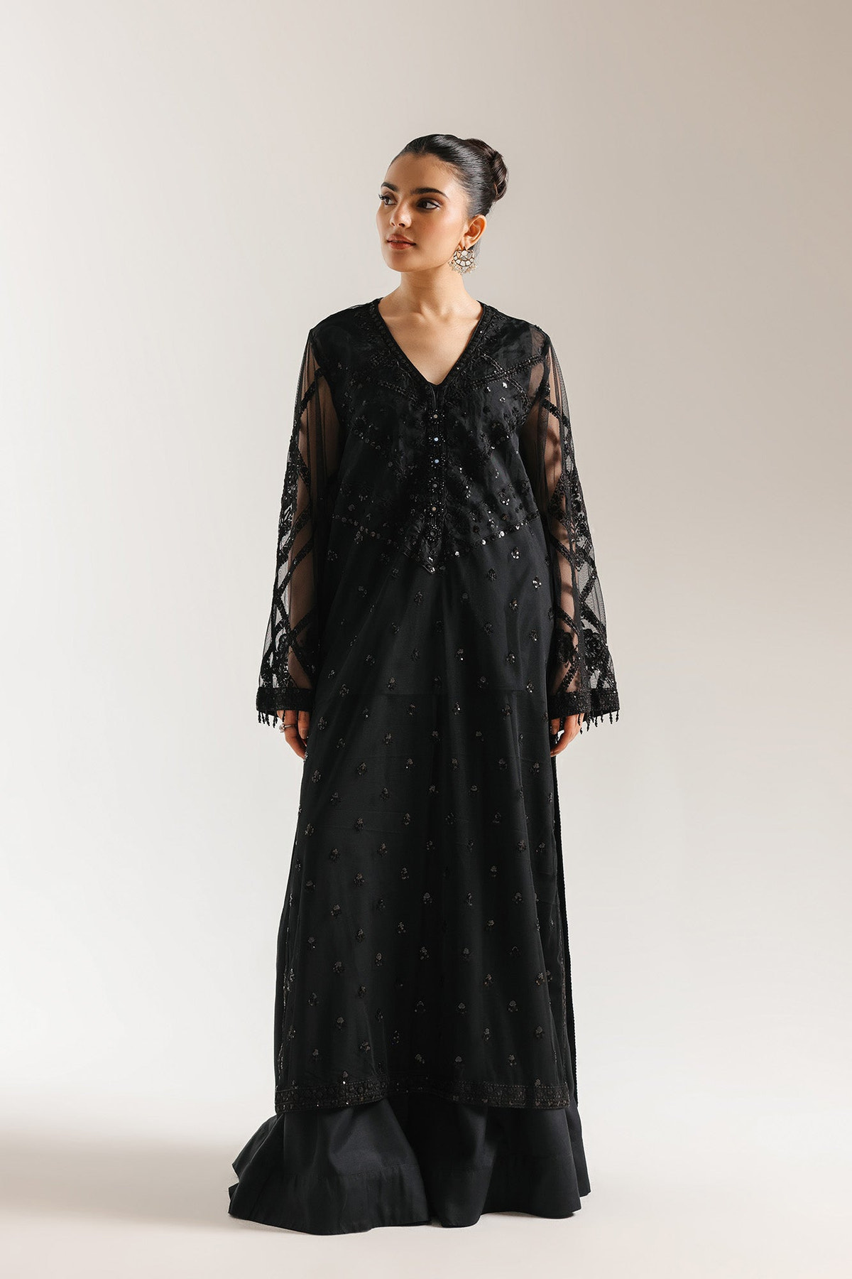 Ethnc | Luxe Boutique | Embroidered Suit (E0973/104/901)-Brand:Ethnc-Type:Boutique-Black - House of Maryam- Buy in UK, USA