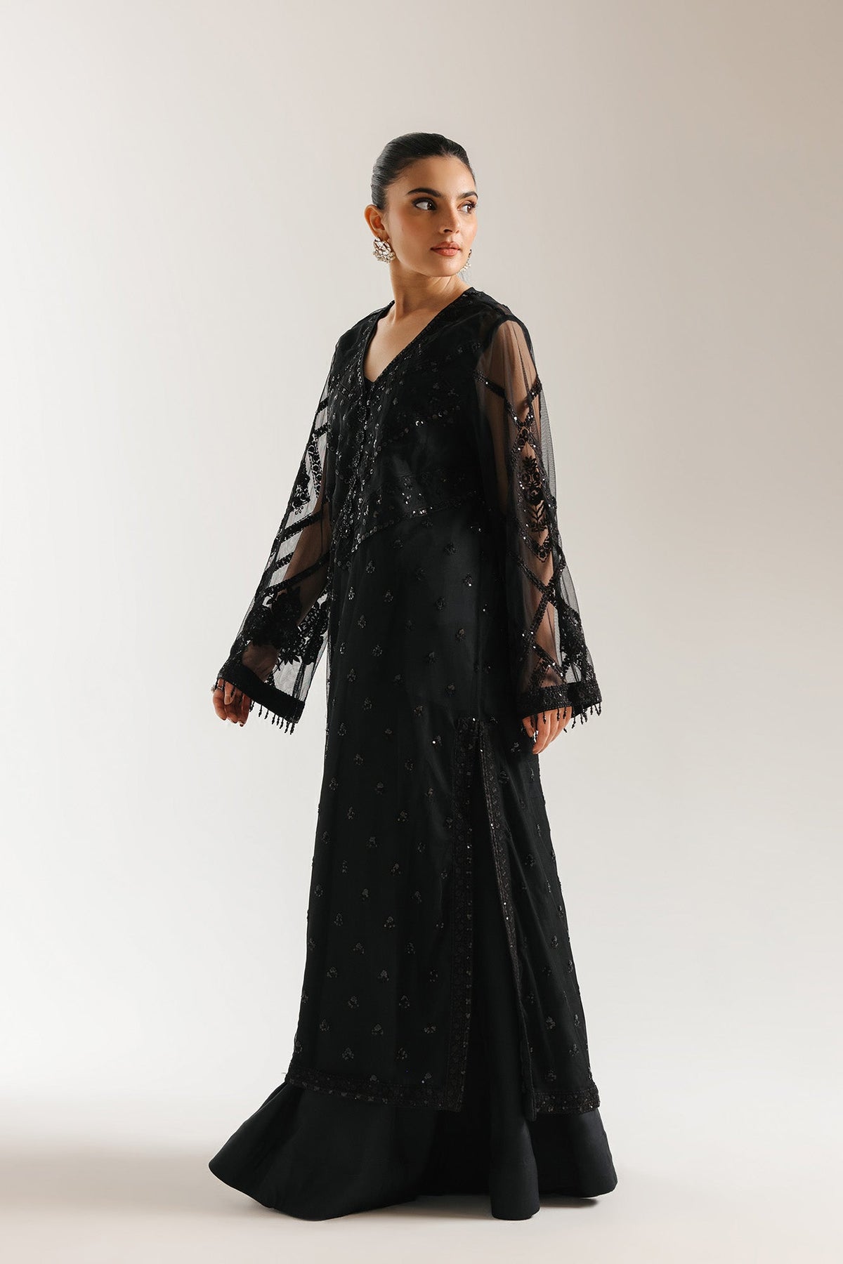 Ethnc | Luxe Boutique | Embroidered Suit (E0973/104/901)-Brand:Ethnc-Type:Boutique-Black - House of Maryam- Buy in UK, USA