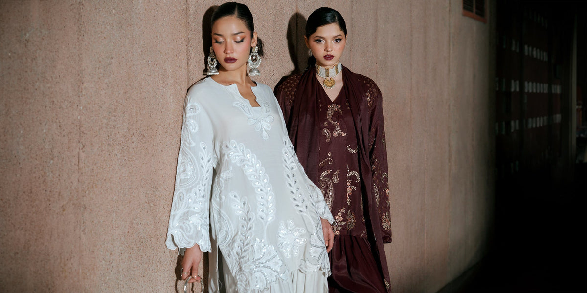 Ethnc | Luxe Boutique | Embroidered Suit (E1004/104/002)-Brand:Ethnc-Type:Boutique-Off White - House of Maryam- Buy in UK, USA