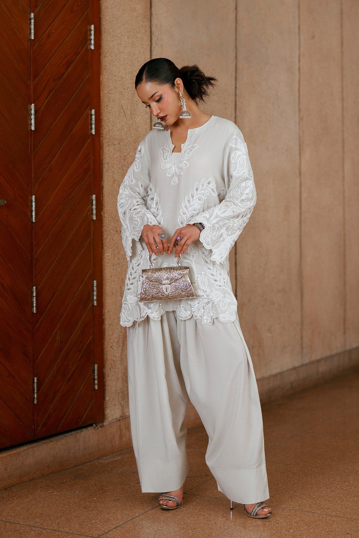 Ethnc | Luxe Boutique | Embroidered Suit (E1004/104/002)-Brand:Ethnc-Type:Boutique-Off White - House of Maryam- Buy in UK, USA