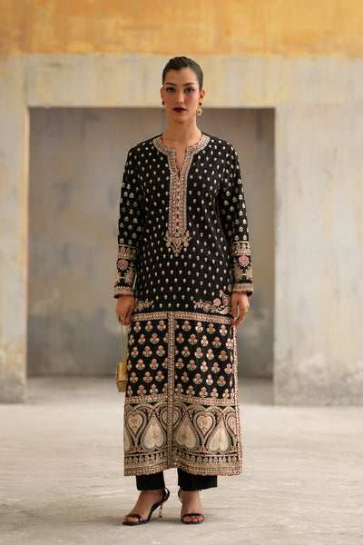 Ethnc | Luxe Boutique | Embroidered Suit (E1010/104/901)-Brand:Ethnc-Type:Boutique-Black - House of Maryam- Buy in UK, USA