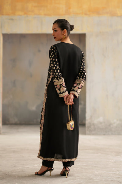 Ethnc | Luxe Boutique | Embroidered Suit (E1010/104/901)-Brand:Ethnc-Type:Boutique-Black - House of Maryam- Buy in UK, USA