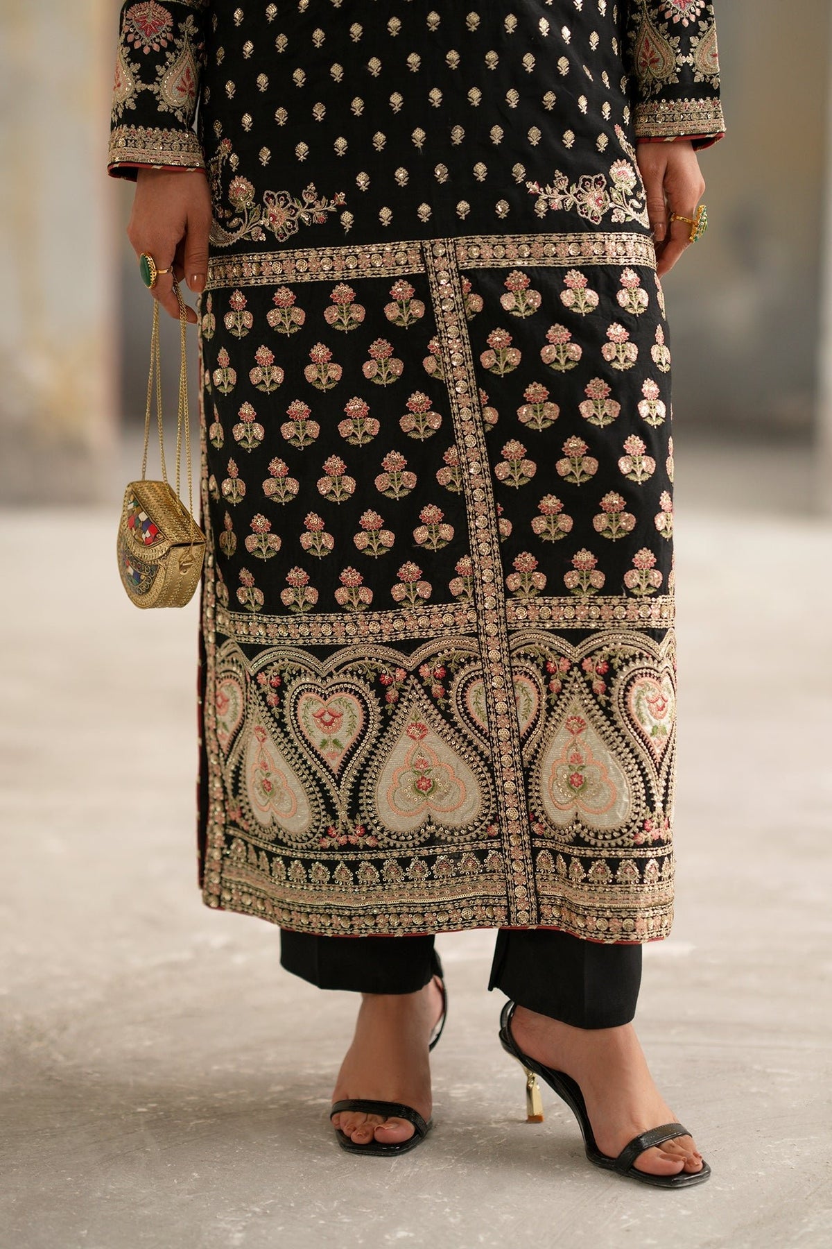 Ethnc | Luxe Boutique | Embroidered Suit (E1010/104/901)-Brand:Ethnc-Type:Boutique-Black - House of Maryam- Buy in UK, USA