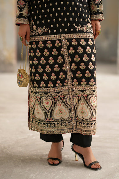 Ethnc | Luxe Boutique | Embroidered Suit (E1010/104/901)-Brand:Ethnc-Type:Boutique-Black - House of Maryam- Buy in UK, USA