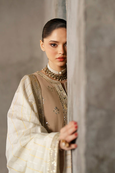 Ethnc | Luxe Boutique | Embroidered Suit (E1012/104/113)-Brand:Ethnc-Type:Boutique-Beige - House of Maryam- Buy in UK, USA