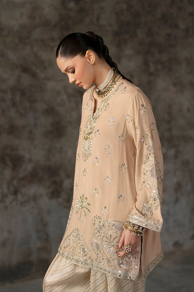 Ethnc | Luxe Boutique | Embroidered Suit (E1012/104/113)-Brand:Ethnc-Type:Boutique-Beige - House of Maryam- Buy in UK, USA