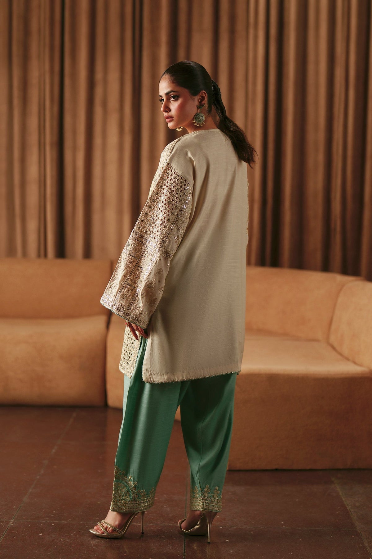 Ethnc | Luxe Boutique | Embroidered Suit (E1013/104/002)-Brand:Ethnc-Type:Boutique-Off White - House of Maryam- Buy in UK, USA