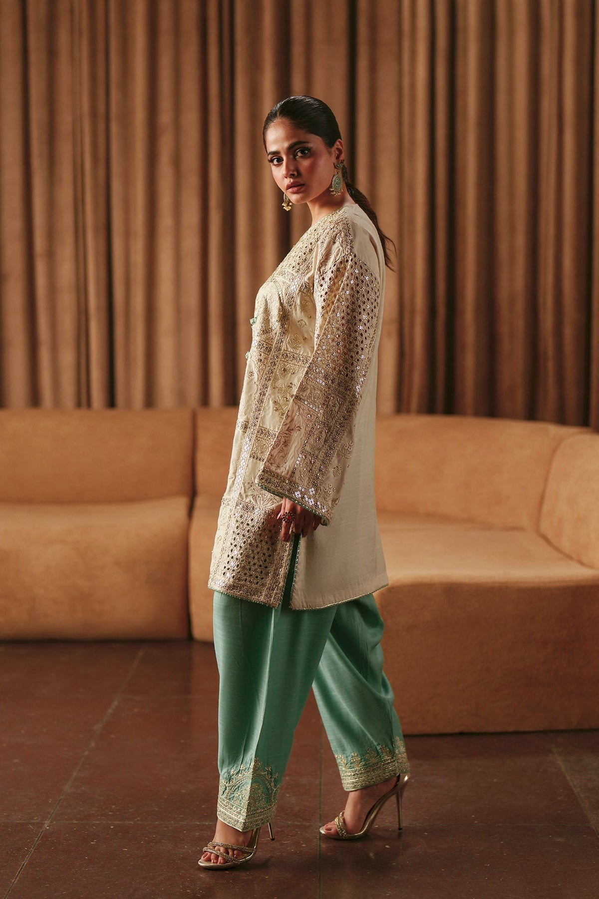 Ethnc | Luxe Boutique | Embroidered Suit (E1013/104/002)-Brand:Ethnc-Type:Boutique-Off White - House of Maryam- Buy in UK, USA