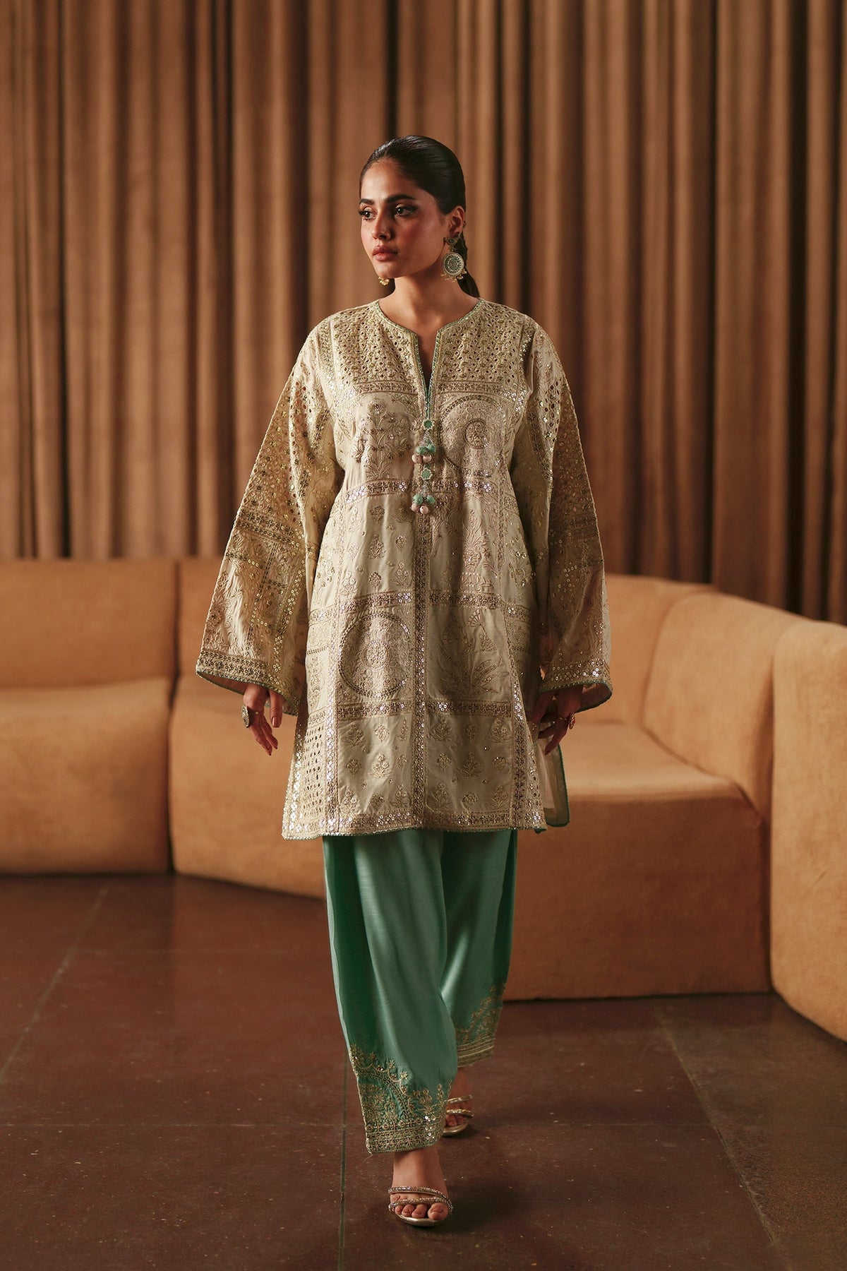 Ethnc | Luxe Boutique | Embroidered Suit (E1013/104/002)-Brand:Ethnc-Type:Boutique-Off White - House of Maryam- Buy in UK, USA
