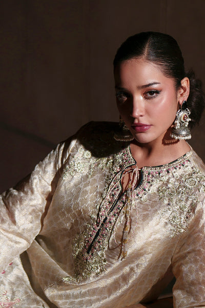 Ethnc | Luxe Boutique | Embroidered Suit (E1014/104/002)-Brand:Ethnc-Type:Boutique-Off White - House of Maryam- Buy in UK, USA